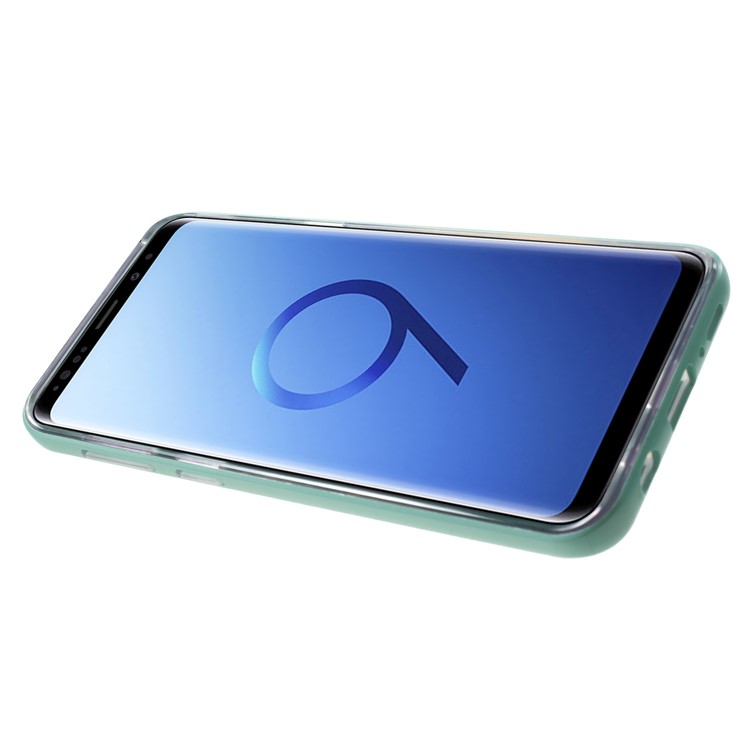 Detachable Soft TPU + Hard PC Hybrid Mobile Phone Case with Kickstand for Samsung Galaxy S9 SM-G960 - Cyan-4