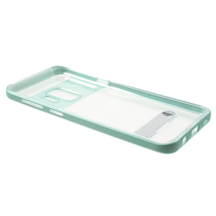 Detachable Soft TPU + Hard PC Hybrid Mobile Phone Case with Kickstand for Samsung Galaxy S9 SM-G960 - Cyan-6