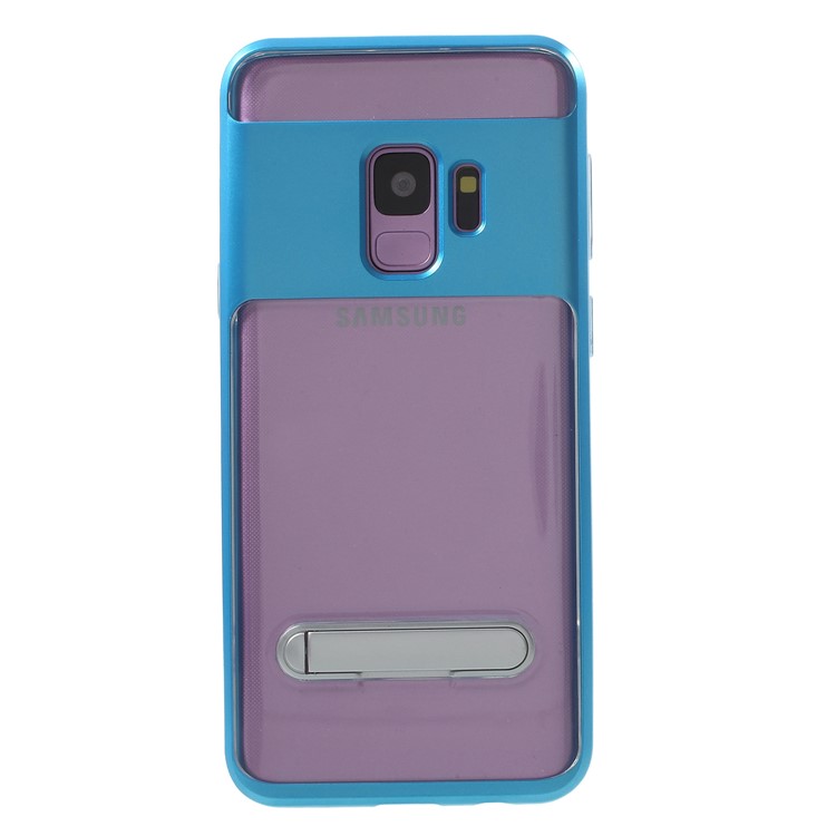 Detachable Soft TPU + Hard PC Hybrid Cell Phone Case with Kickstand for Samsung Galaxy S9 SM-G960 - Blue-1