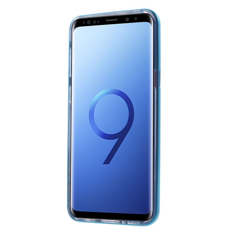 Detachable Soft TPU + Hard PC Hybrid Cell Phone Case with Kickstand for Samsung Galaxy S9 SM-G960 - Blue-2