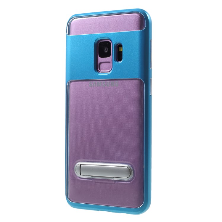 Detachable Soft TPU + Hard PC Hybrid Cell Phone Case with Kickstand for Samsung Galaxy S9 SM-G960 - Blue-3
