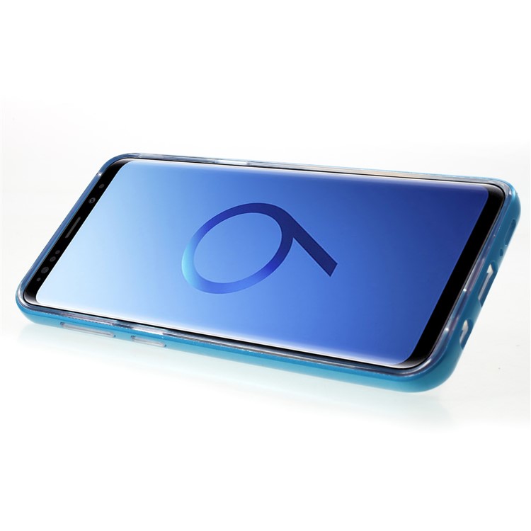 Detachable Soft TPU + Hard PC Hybrid Cell Phone Case with Kickstand for Samsung Galaxy S9 SM-G960 - Blue-4