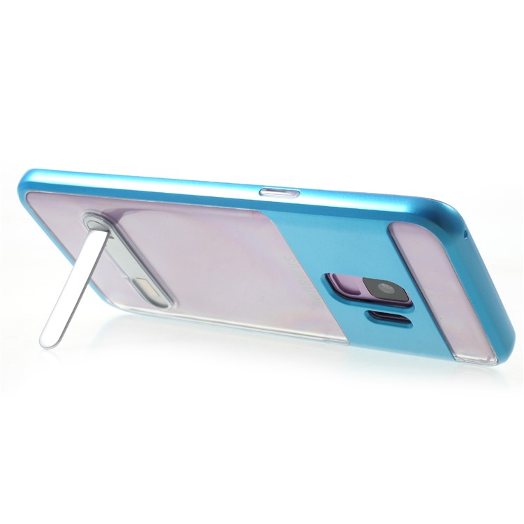 Detachable Soft TPU + Hard PC Hybrid Cell Phone Case with Kickstand for Samsung Galaxy S9 SM-G960 - Blue-5