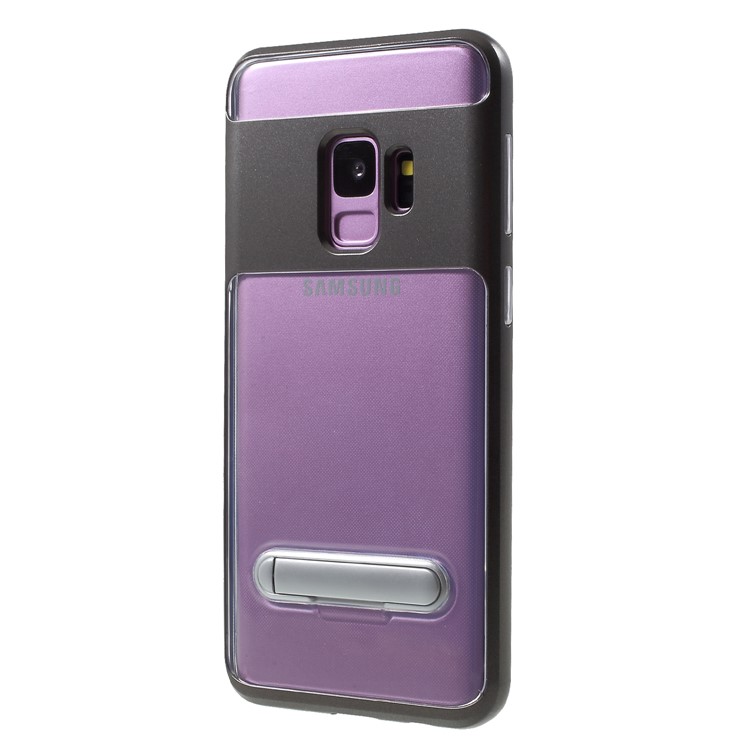 Detachable Soft TPU + Hard PC Hybrid Back Case with Kickstand for Samsung Galaxy S9 SM-G960 - Grey-3