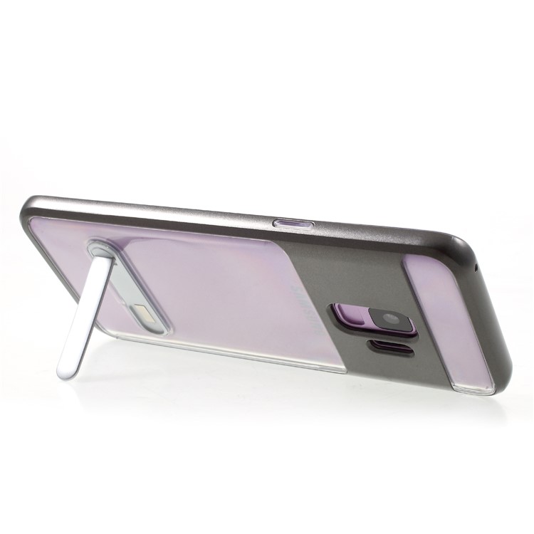 Detachable Soft TPU + Hard PC Hybrid Back Case with Kickstand for Samsung Galaxy S9 SM-G960 - Grey-5