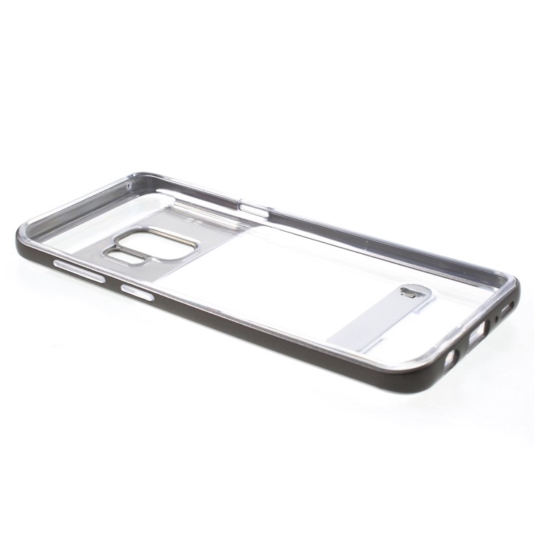 Detachable Soft TPU + Hard PC Hybrid Back Case with Kickstand for Samsung Galaxy S9 SM-G960 - Grey-6
