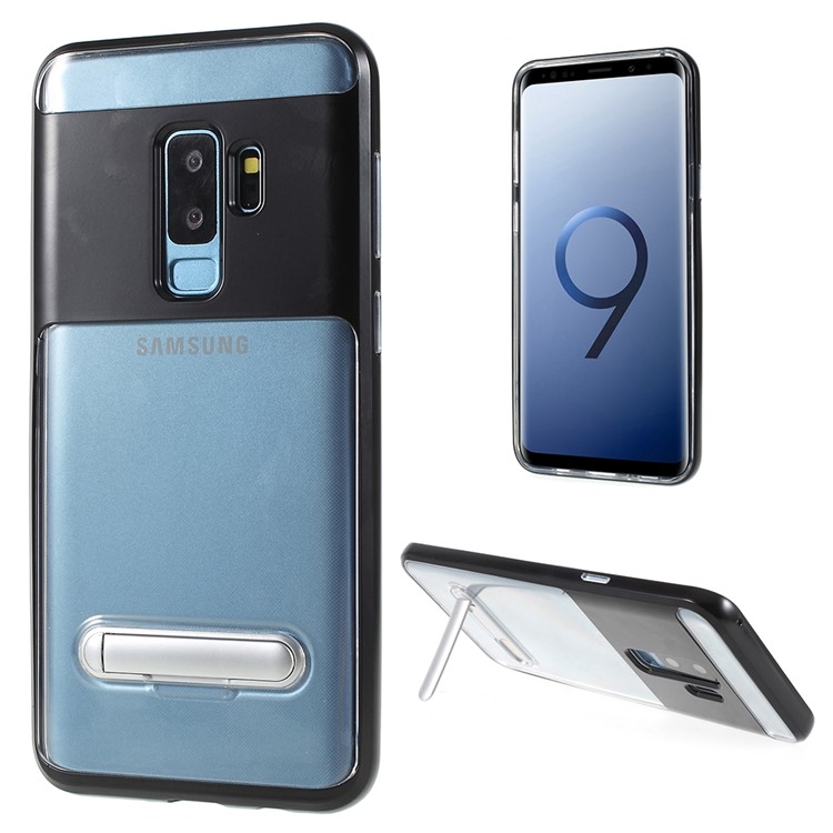 Detachable Soft TPU + Hard PC Hybrid Case with Kickstand for Samsung Galaxy S9+ SM-G965 - Black-1