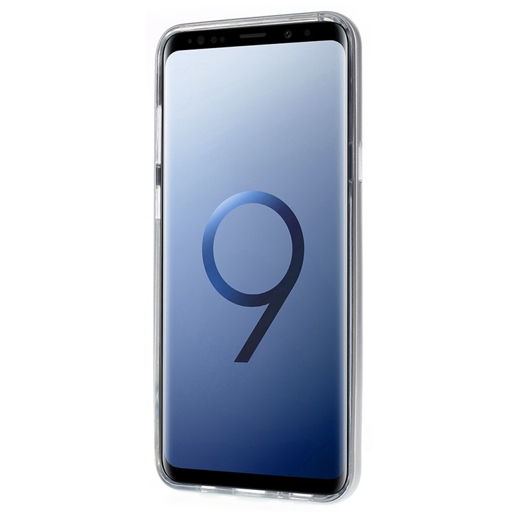 Detachable Soft TPU + Hard PC Hybrid Cover with Kickstand for Samsung Galaxy S9 Plus SM-G965 - Silver-3