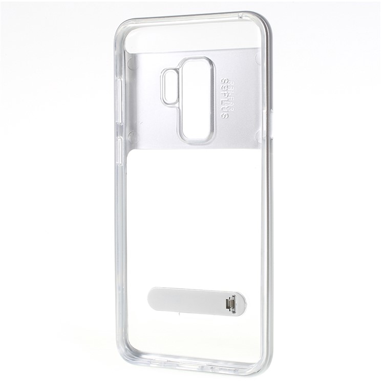 Detachable Soft TPU + Hard PC Hybrid Cover with Kickstand for Samsung Galaxy S9 Plus SM-G965 - Silver-6