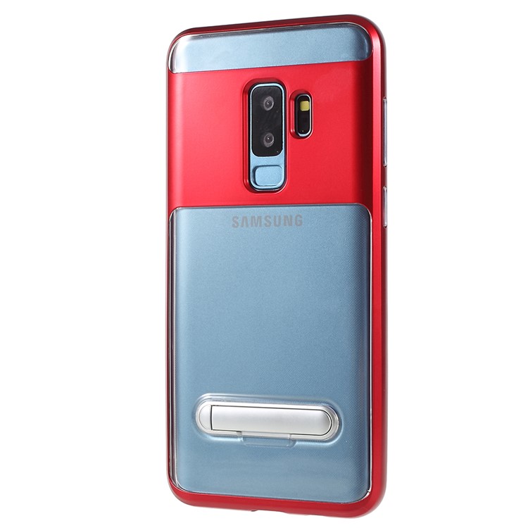 Detachable Soft TPU + Hard PC Hybrid Shell with Kickstand for Samsung Galaxy S9 Plus SM-G965 - Red-2