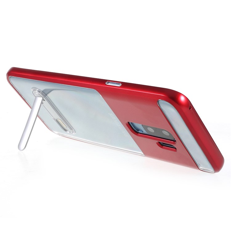Detachable Soft TPU + Hard PC Hybrid Shell with Kickstand for Samsung Galaxy S9 Plus SM-G965 - Red-4