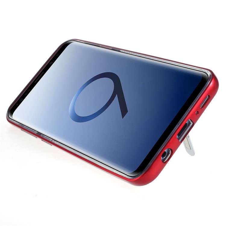 Detachable Soft TPU + Hard PC Hybrid Shell with Kickstand for Samsung Galaxy S9 Plus SM-G965 - Red-5