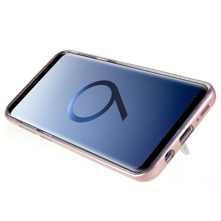 Detachable Soft TPU + Hard PC Hybrid Casing with Kickstand for Samsung Galaxy S9 Plus SM-G965 - Rose Gold-5
