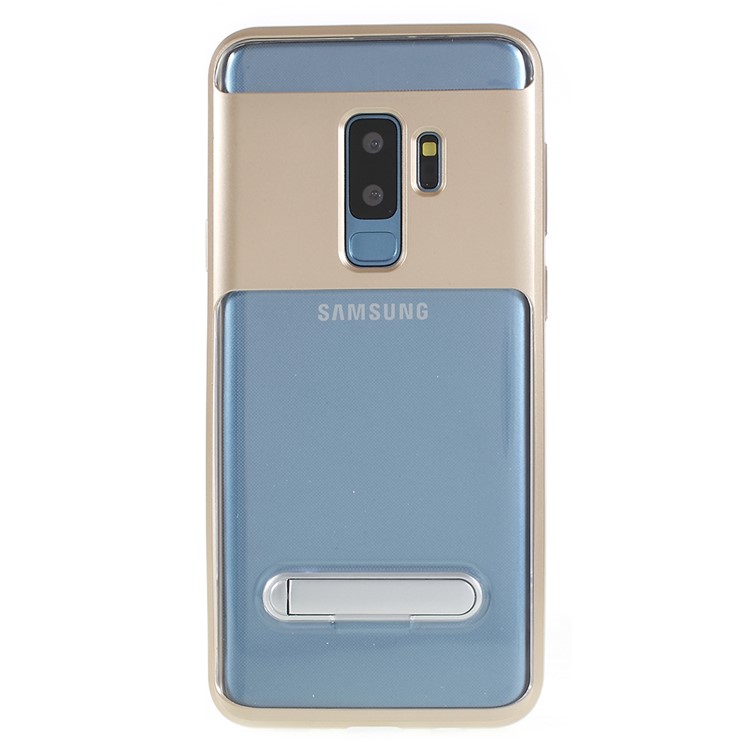 Detachable Soft TPU + Hard PC Hybrid Mobile Phone Case with Kickstand for Samsung Galaxy S9+ SM-G965 - Gold-1