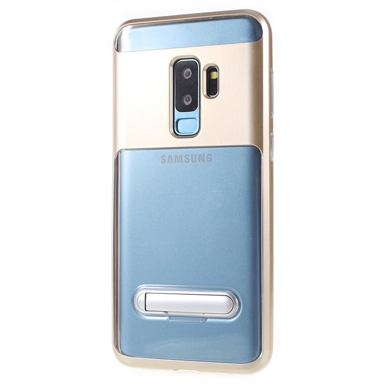 Detachable Soft TPU + Hard PC Hybrid Mobile Phone Case with Kickstand for Samsung Galaxy S9+ SM-G965 - Gold-2