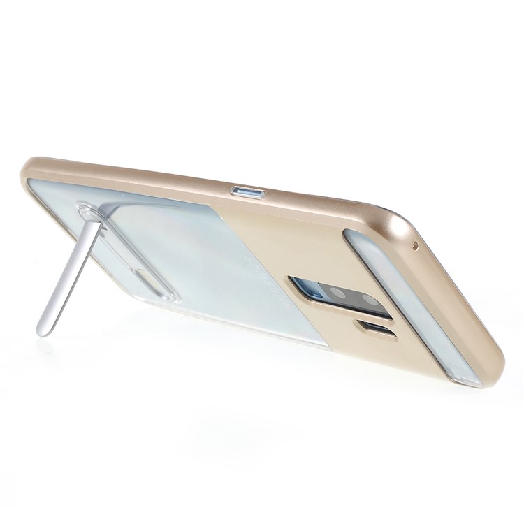 Detachable Soft TPU + Hard PC Hybrid Mobile Phone Case with Kickstand for Samsung Galaxy S9+ SM-G965 - Gold-4