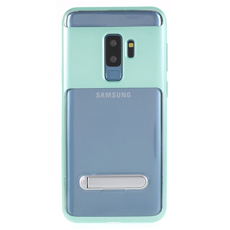 Detachable Soft TPU + Hard PC Hybrid Cell Phone Case with Kickstand for Samsung Galaxy S9+ SM-G965 - Cyan-1
