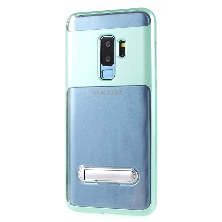 Detachable Soft TPU + Hard PC Hybrid Cell Phone Case with Kickstand for Samsung Galaxy S9+ SM-G965 - Cyan-2