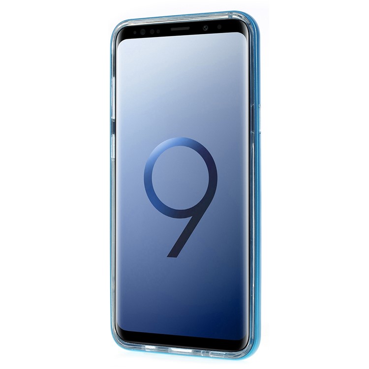 Detachable Soft TPU + Hard PC Hybrid Mobile Phone Casing with Kickstand for Samsung Galaxy S9+ SM-G965 - Blue-3