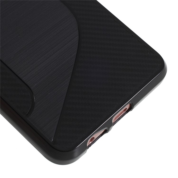 100PCS/Lot S Shape TPU Back Case for Samsung Galaxy A8 (2018) - Black-4
