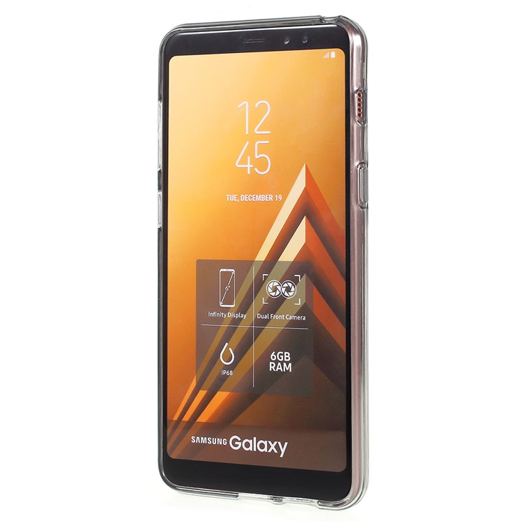 100PCS/Lot S Shape TPU Cover Case for Samsung Galaxy A8 (2018) - Transparent-3