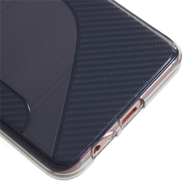 100PCS/Lot S Shape TPU Cover Case for Samsung Galaxy A8 (2018) - Transparent-5