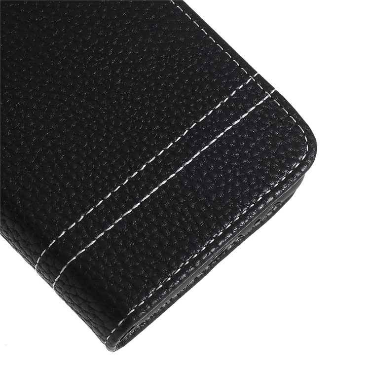 Litchi Texture Wallet Leather Stand Case for Samsung Galaxy A8 (2018) - Black-4