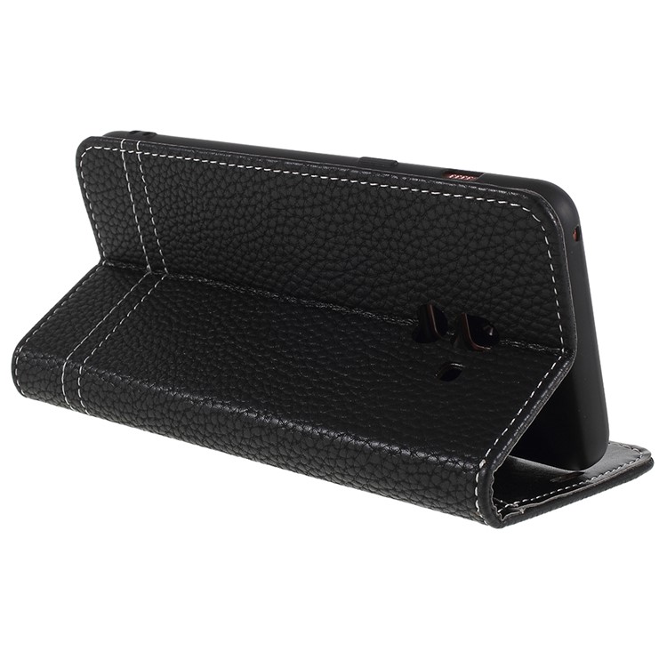 Litchi Texture Wallet Leather Stand Case for Samsung Galaxy A8 (2018) - Black-7
