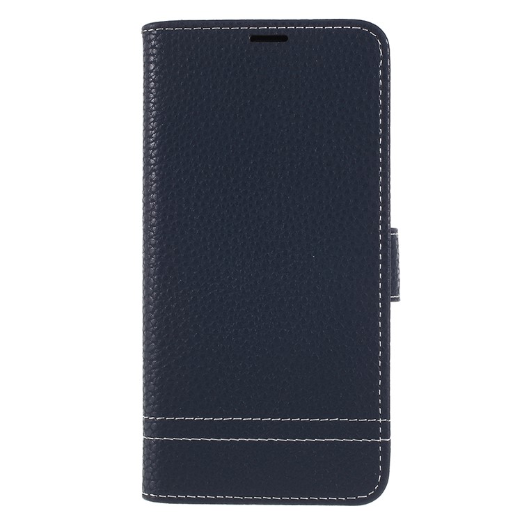 

Litchi Texture PU Leather Wallet Stand Mobile Case for Samsung Galaxy A8 (2018) - Dark Blue