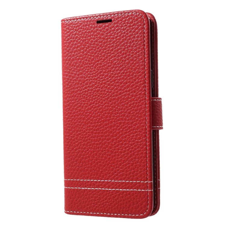 Litchi Texture Wallet Stand Leather Phone Cover for Samsung Galaxy S9 SM-G960 - Red-3