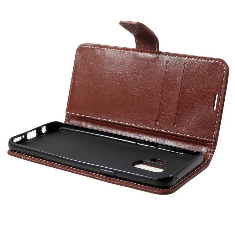 Litchi Texture Wallet Leather Stand Phone Case Accessory for Samsung Galaxy S9 SM-G960 - Brown-6