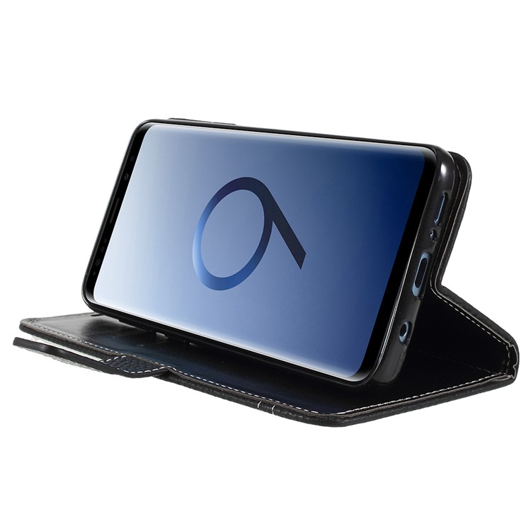 Litchi Texture Wallet Stand Leather Case for Samsung Galaxy S9 Plus SM-G965 - Black-6