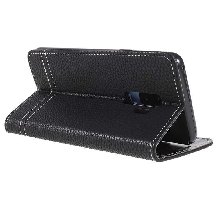 Litchi Texture Wallet Stand Leather Case for Samsung Galaxy S9 Plus SM-G965 - Black-7