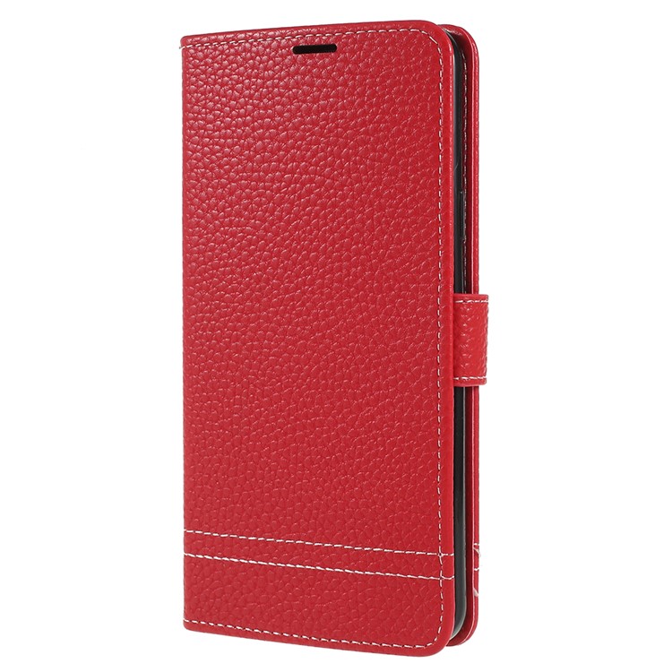 Litchi Texture PU Leather Wallet Stand Cover for Samsung Galaxy S9 Plus SM-G965 - Red-2