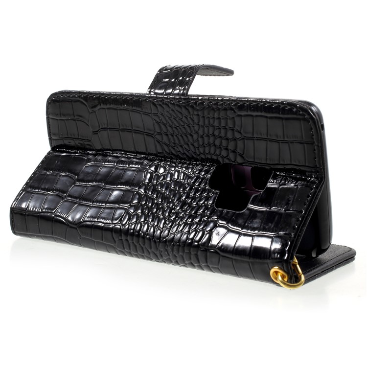 Crocodile Texture Leather Wallet Case for Samsung Galaxy S9 SM-G960 - Black-5