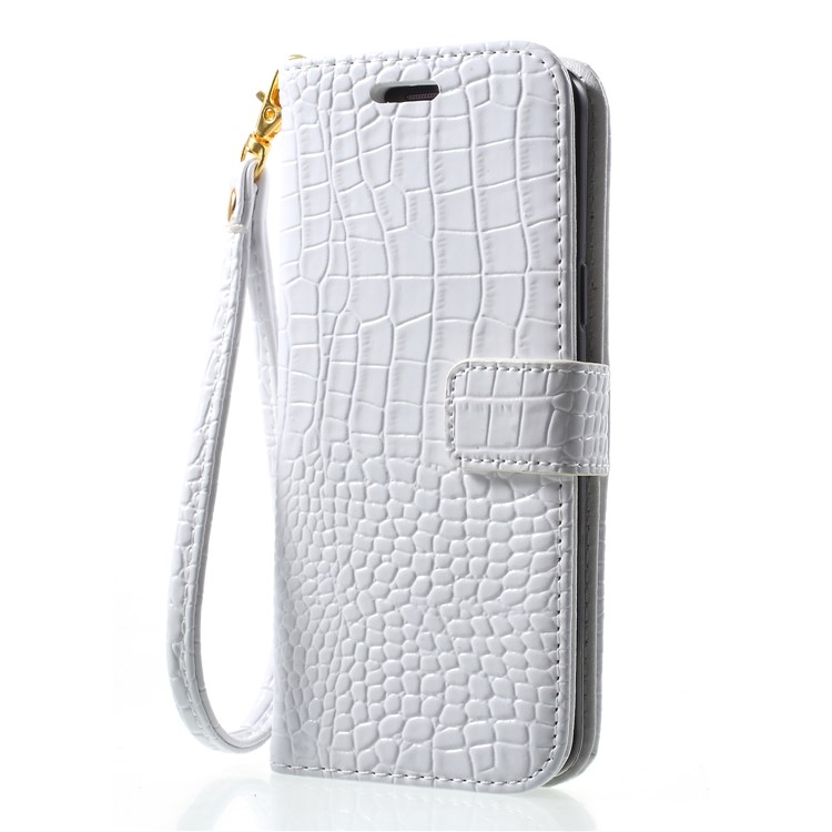 Crocodile Texture Leather Wallet Cover for Samsung Galaxy S9 SM-G960 - White-3