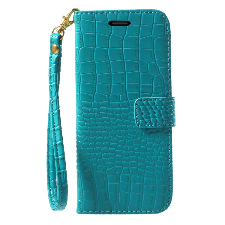 Crocodile Texture PU Leather Wallet Case for Samsung Galaxy S9 SM-G960 - Blue-1