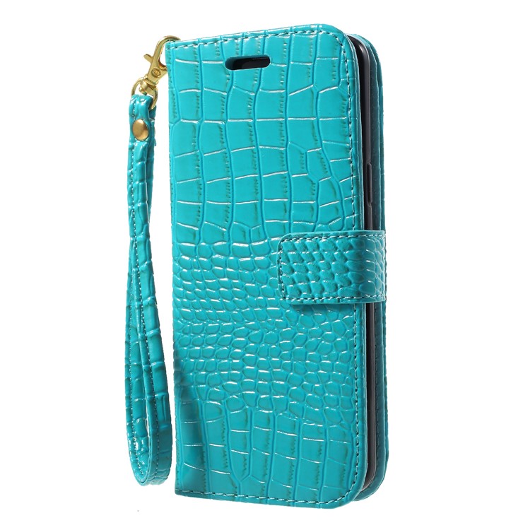 Crocodile Texture PU Leather Wallet Case for Samsung Galaxy S9 SM-G960 - Blue-3