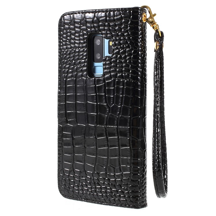 Crocodile Texture PU Leather Magnetic Stand Wallet Phone Case for Samsung Galaxy S9+ SM-G965 - Black-2