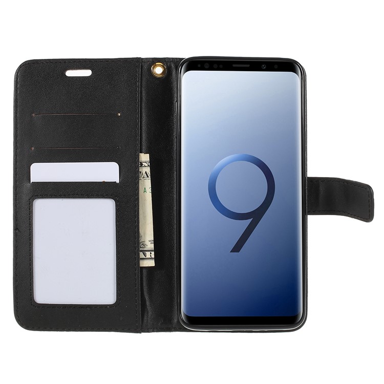 Crocodile Texture PU Leather Magnetic Stand Wallet Phone Case for Samsung Galaxy S9+ SM-G965 - Black-8