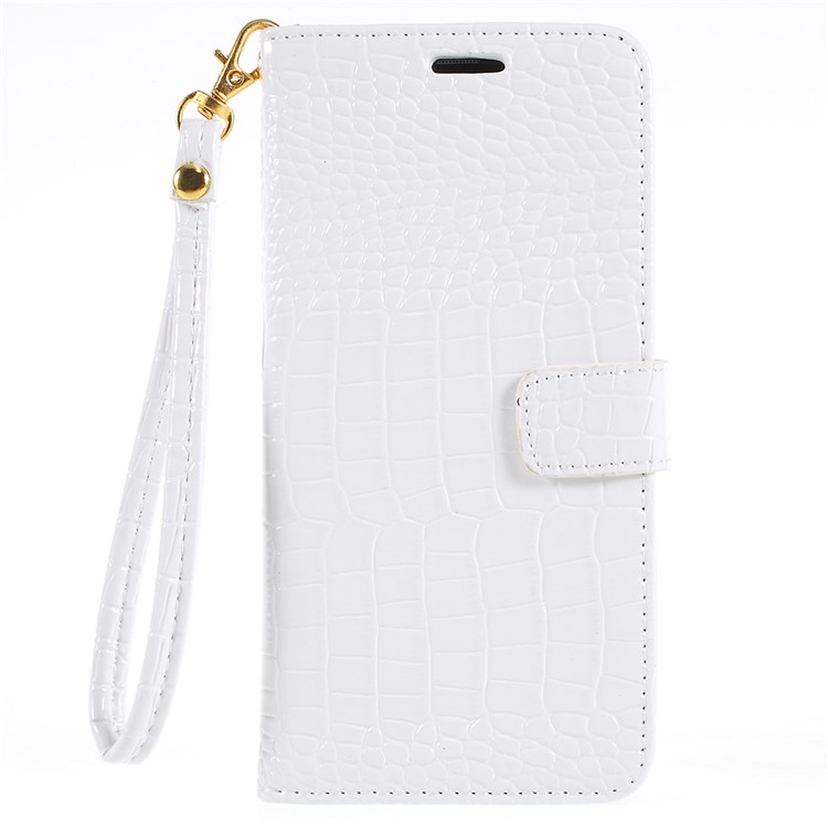 Crocodile Texture PU Leather Magnetic Stand Wallet Phone Cover for Samsung Galaxy S9 Plus SM-G965 - White-1