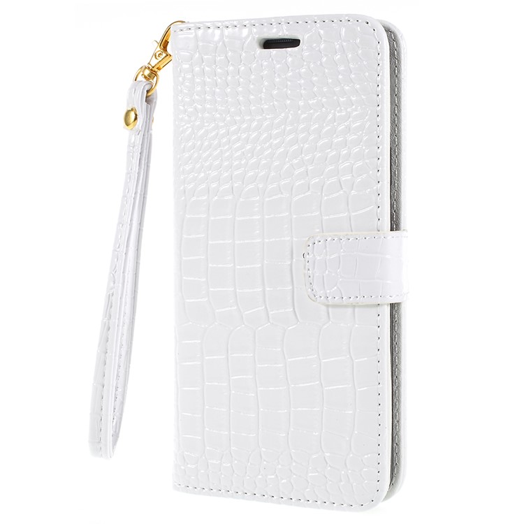 Crocodile Texture PU Leather Magnetic Stand Wallet Phone Cover for Samsung Galaxy S9 Plus SM-G965 - White-2