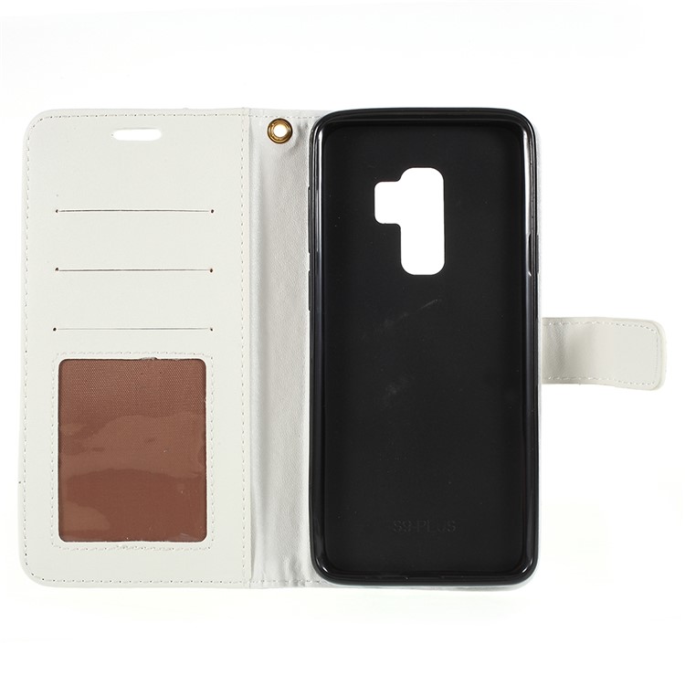 Crocodile Texture PU Leather Magnetic Stand Wallet Phone Cover for Samsung Galaxy S9 Plus SM-G965 - White-7