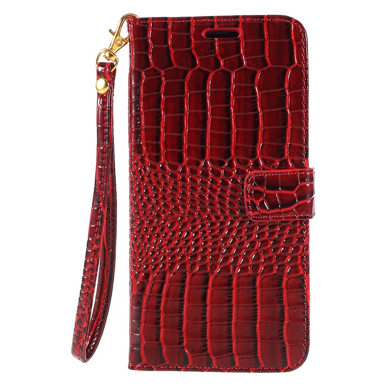 Crocodile Texture PU Leather Magnetic Stand Wallet Phone Shell for Samsung Galaxy S9 Plus SM-G965 - Red-1