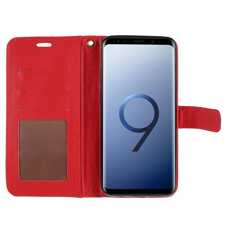 Crocodile Texture PU Leather Magnetic Stand Wallet Phone Shell for Samsung Galaxy S9 Plus SM-G965 - Red-6