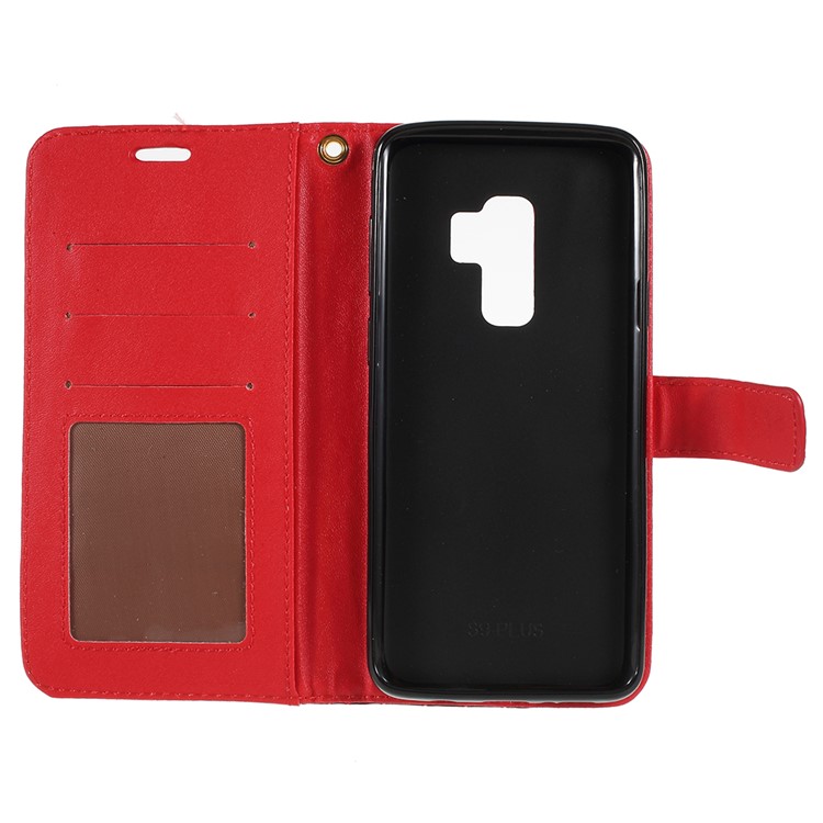Crocodile Texture PU Leather Magnetic Stand Wallet Phone Shell for Samsung Galaxy S9 Plus SM-G965 - Red-7