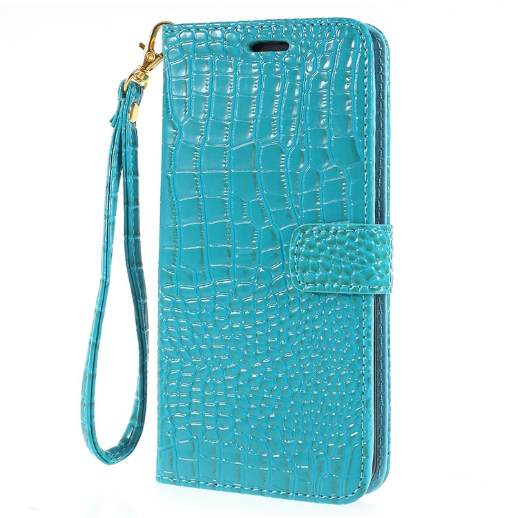 Crocodile Texture PU Leather Magnetic Stand Wallet Phone Casing for Samsung Galaxy S9+ SM-G965 - Blue-2