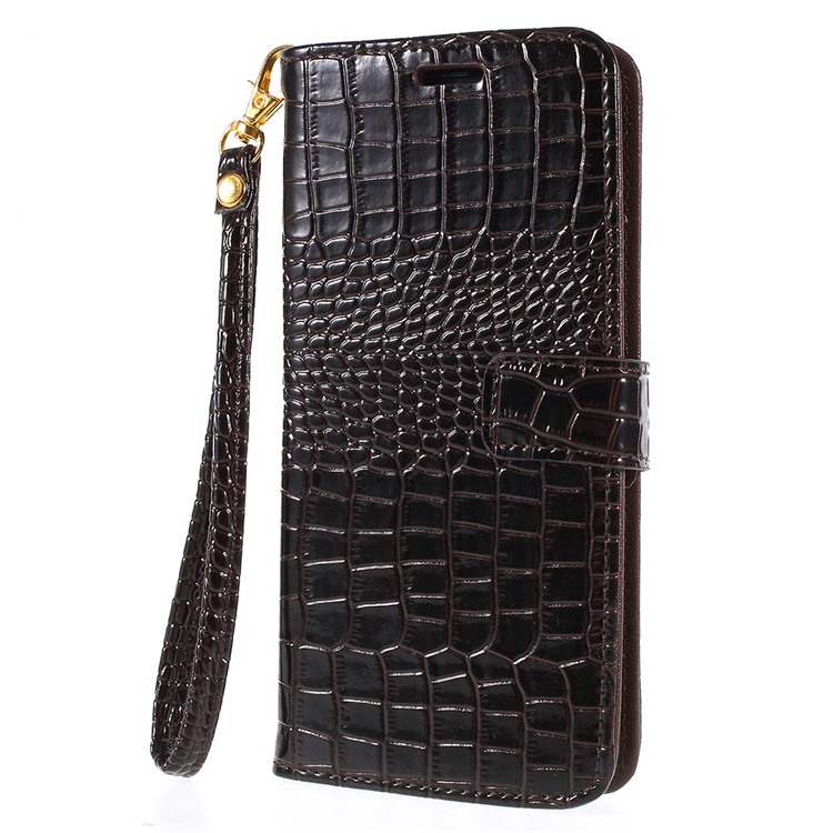 Crocodile Texture PU Leather Magnetic Stand Wallet Mobile Phone Case for Samsung Galaxy S9+ SM-G965 - Coffee-2