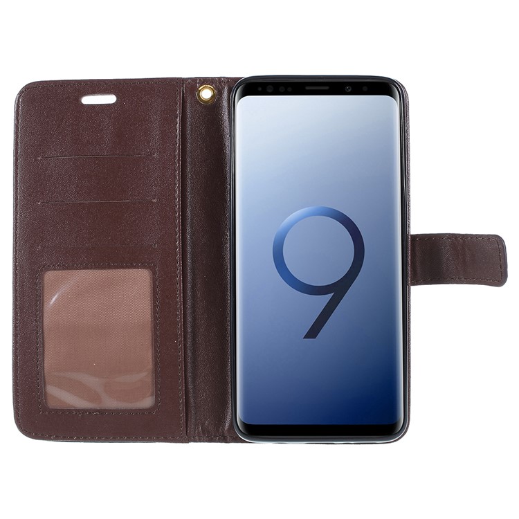 Crocodile Texture PU Leather Magnetic Stand Wallet Mobile Phone Case for Samsung Galaxy S9+ SM-G965 - Coffee-6