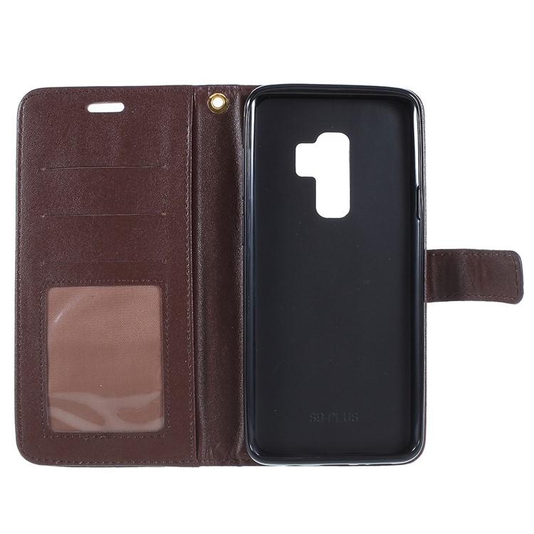 Crocodile Texture PU Leather Magnetic Stand Wallet Mobile Phone Case for Samsung Galaxy S9+ SM-G965 - Coffee-7